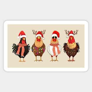 Chicken Christmas Lights Farm Animal Funny Xmas Magnet